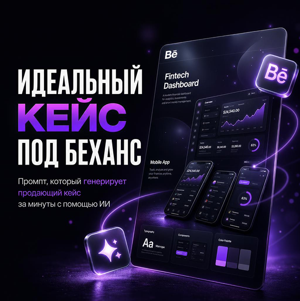 Промпт для генерации кейса по вашему проекту на Behance